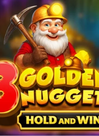 3 Golden Nuggets Hold and Win pokie by Dragon Gaming